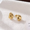 Wholesale Titanium Steel Geometric Retro Football Style Electroplated Earrings For Women