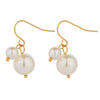 Wholesale Titanium Steel Geometric Retro Minimalist Pearl Stud Earrings With Pvd Vacuum Real Gold Electroplating For Girls