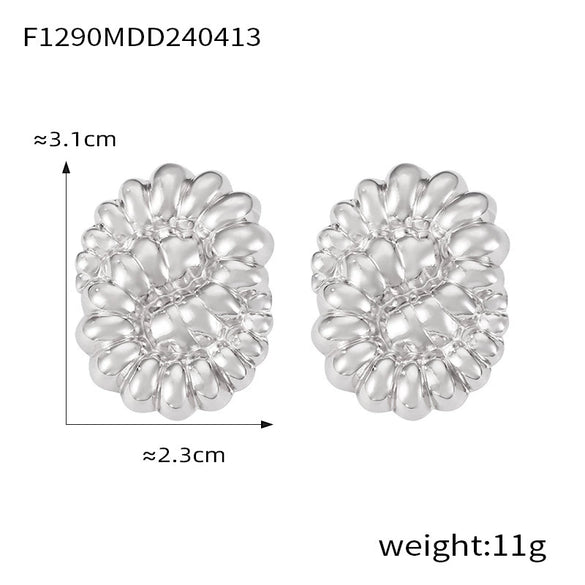 Wholesale 316L Stainless Steel Geometric Retro Temperament Earrings Gold Plated