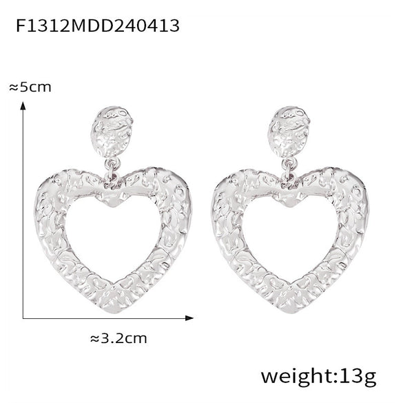 Wholesale 316L Stainless Steel Geometric Retro Temperament Earrings Gold Plated
