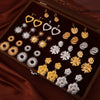 Wholesale 316L Stainless Steel Geometric Retro Temperament Earrings Gold Plated