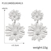 Wholesale 316L Stainless Steel Geometric Retro Temperament Earrings Gold Plated