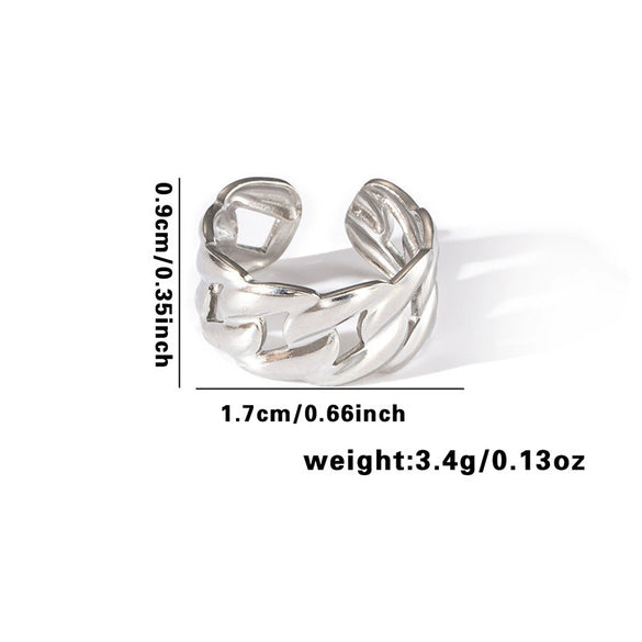 Wholesale Titanium Steel Geometric Ring With Heart Shape Flower Leaves Letters Numbers And Text Patterns And Electroplating Treatment