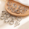 Wholesale Titanium Steel Geometric Ring With Heart Shape Flower Leaves Letters Numbers And Text Patterns And Electroplating Treatment