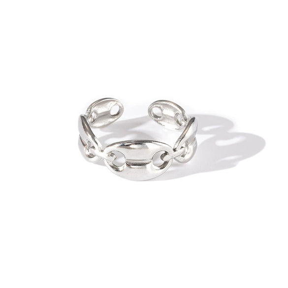 Wholesale Titanium Steel Geometric Ring With Heart Shape Flower Leaves Letters Numbers And Text Patterns And Electroplating Treatment
