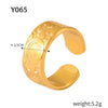 Wholesale Titanium Steel Geometric Ring With Irregular Texture And Concave Convex Creative Design Electroplated For Women