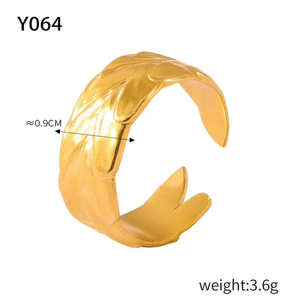 Wholesale Titanium Steel Geometric Ring With Irregular Texture And Concave Convex Creative Design Electroplated For Women
