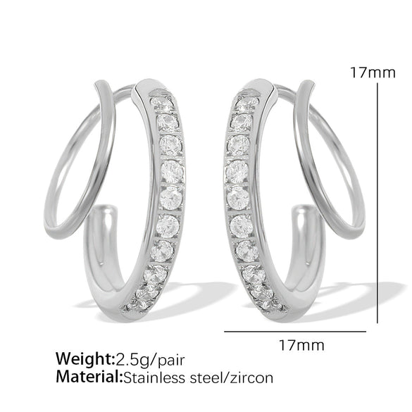 Wholesale 316L Stainless Steel Geometric Rotating Earrings Electroplated Unisex Minimalist Fashion Ear Jewelry