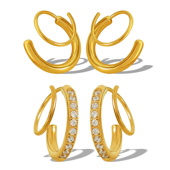 Wholesale 316L Stainless Steel Geometric Rotating Earrings Electroplated Unisex Minimalist Fashion Ear Jewelry