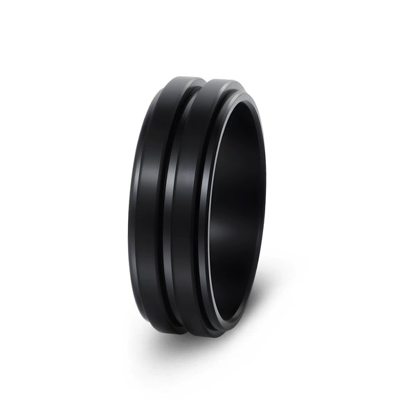 Wholesale Titanium Steel Geometric Rotating Ring Jewelry Stressrelief Hand Accessory Electroplated Unisex