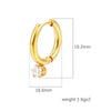 Wholesale Titanium Steel Geometric Round Claw Drill Electroplated Women's Earrings