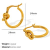 Wholesale 316L Stainless Steel Geometric Round Knotted Niche Design Women's Earrings With Electroplating