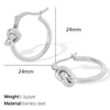 Wholesale 316L Stainless Steel Geometric Round Knotted Niche Design Women's Earrings With Electroplating