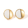 Wholesale Titanium Steel Geometric Round Retro High Grade Black And White Electroplated Unisex Earrings
