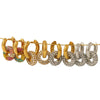 Wholesale Titanium Steel Geometric Round Tassel Donut Earrings With Electroplating And Colorful Full Diamond