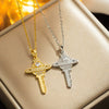 Wholesale Titanium Steel Geometric Saturn Key Necklace With Diamond For Women Light Luxury Style