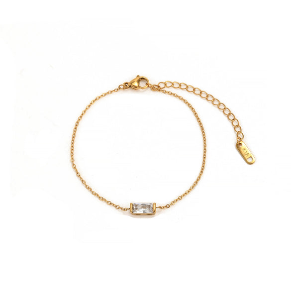 Wholesale Titanium Steel Geometric Simple Bracelet With Pearl Sailor Buckle Electroplated