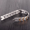 Wholesale Titanium Steel Geometric Single Row Magnet Energy Men's Bracelet With Electroplating