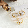 Wholesale Titanium Steel Geometric Small Circle Earrings For Women Gold Plated