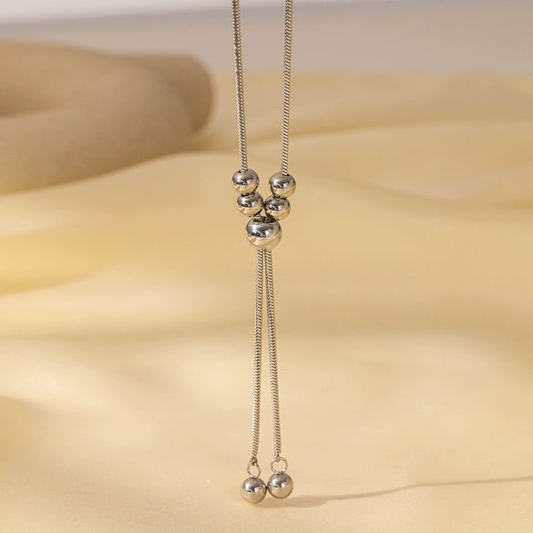 Wholesale Titanium Steel Geometric Snake Bone Chain Adjustable Necklace For Women With Electroplating Design