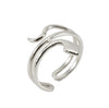 Wholesale Titanium Steel Geometric Snake Ring For Women With Electroplating Hollow And Adjustable Design