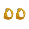 Wholesale 316L Stainless Steel Geometric Specialshaped Cut Out Electroplated Women's Earrings
