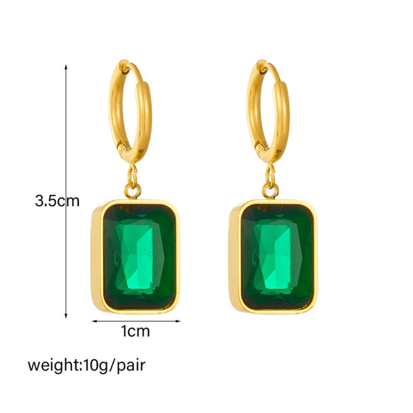 Wholesale Titanium Steel Geometric Square And Round Earrings Goldplated Fashion Retro Style For Women