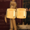 Wholesale Titanium Steel Geometric Square Concave Earrings 18K Gold Plated Simple Style For Women