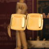Wholesale Titanium Steel Geometric Square Concave Earrings Plated With 18K Gold Simple Style For Women
