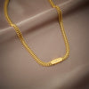 Wholesale Titanium Steel Geometric Square Cuban Chain Necklace With Electroplating Street Punk Style Unisex