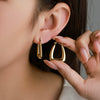Wholesale Titanium Steel Geometric Square Earrings For Women Electroplated Simple Fashion Design