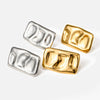 Wholesale Titanium Steel Geometric Square Hammer Pattern Earrings For Women With 18K Gold Electroplating