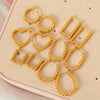 Wholesale 316L Stainless Steel Geometric Stud Earrings For Women Simple Retro Style With Gold Beads And Electroplating