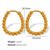 Wholesale 316L Stainless Steel Geometric Stud Earrings For Women Simple Retro Style With Gold Beads And Electroplating