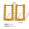 Wholesale 316L Stainless Steel Geometric Stud Earrings For Women Simple Retro Style With Gold Beads And Electroplating