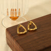 Wholesale Titanium Steel Geometric Stud Earrings 18K Gold Plated Triangle Hollow Unisex