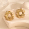 Wholesale Titanium Steel Geometric Stud Earrings With Electroplating Exaggerated Niche Style For Women