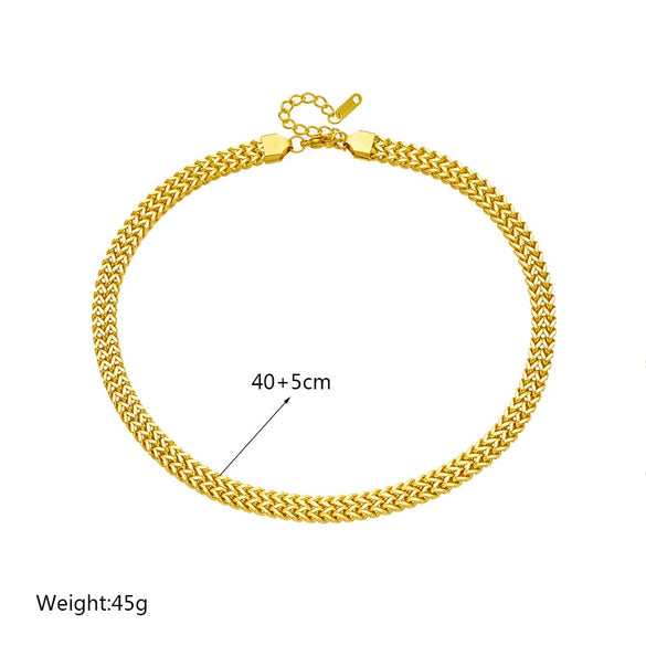 Wholesale Titanium Steel Geometric Style Clavicle Chain Necklace With Heavy Industry Hip Hop Punk Design