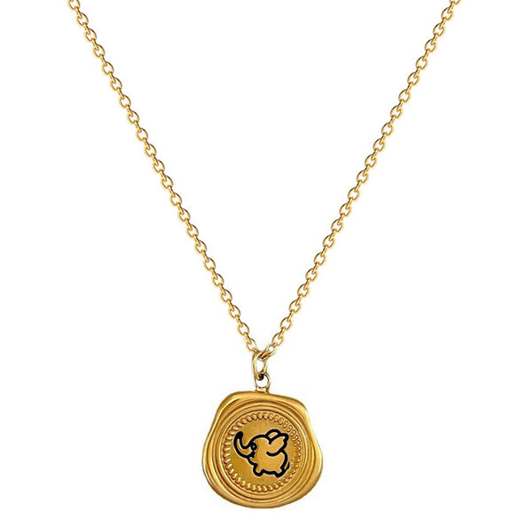 Wholesale Titanium Steel Geometric Style Electroplated Necklace For Women