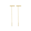 Wholesale 316L Stainless Steel Geometric Style Electroplated One Line Earring