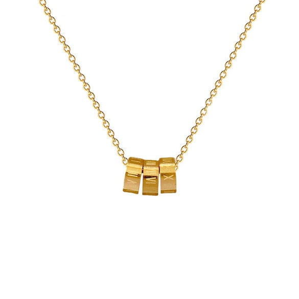 Wholesale Titanium Steel Geometric Style Electroplated Ring And Necklace For Unisex
