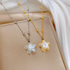 Wholesale Titanium Steel Geometric Style Electroplated Star Mermaid Necklace Unisex