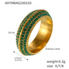 Wholesale 316L Stainless Steel Geometric Style Ring With Four Rows Of Full Diamonds Inlaid With 5A Zircon And Electroplating Treatment For Unisex