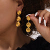 Wholesale Titanium Steel Geometric Threaded Circle Earrings With Electroplating Light Luxury Style