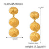 Wholesale Titanium Steel Geometric Threaded Circle Earrings With Electroplating Light Luxury Style