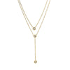 Wholesale Titanium Steel Geometric Three Tassel Double Layer O Chain Necklace For Women Electroplated