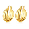 Wholesale Titanium Steel Geometric Threering Threecolor Earrings With Electroplating