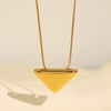 Wholesale 316L Stainless Steel Geometric Triangle Pendant Collarbone Chain Necklace With Electroplating For Women