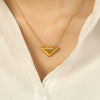 Wholesale 316L Stainless Steel Geometric Triangle Pendant Collarbone Chain Necklace With Electroplating For Women