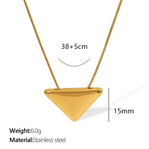 Wholesale 316L Stainless Steel Geometric Triangle Pendant Collarbone Chain Necklace With Electroplating For Women